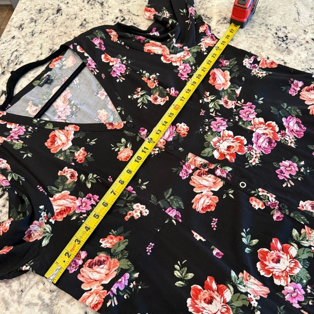 Torrid Black Floral Button Down Dress 3X 12075859 - Picture 10 of 14